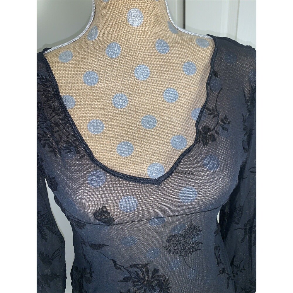 VtG Victoria's Secret sheer top Floral Whimsigoth Boho Medium Grunge Goth USA - Picture 9 of 11